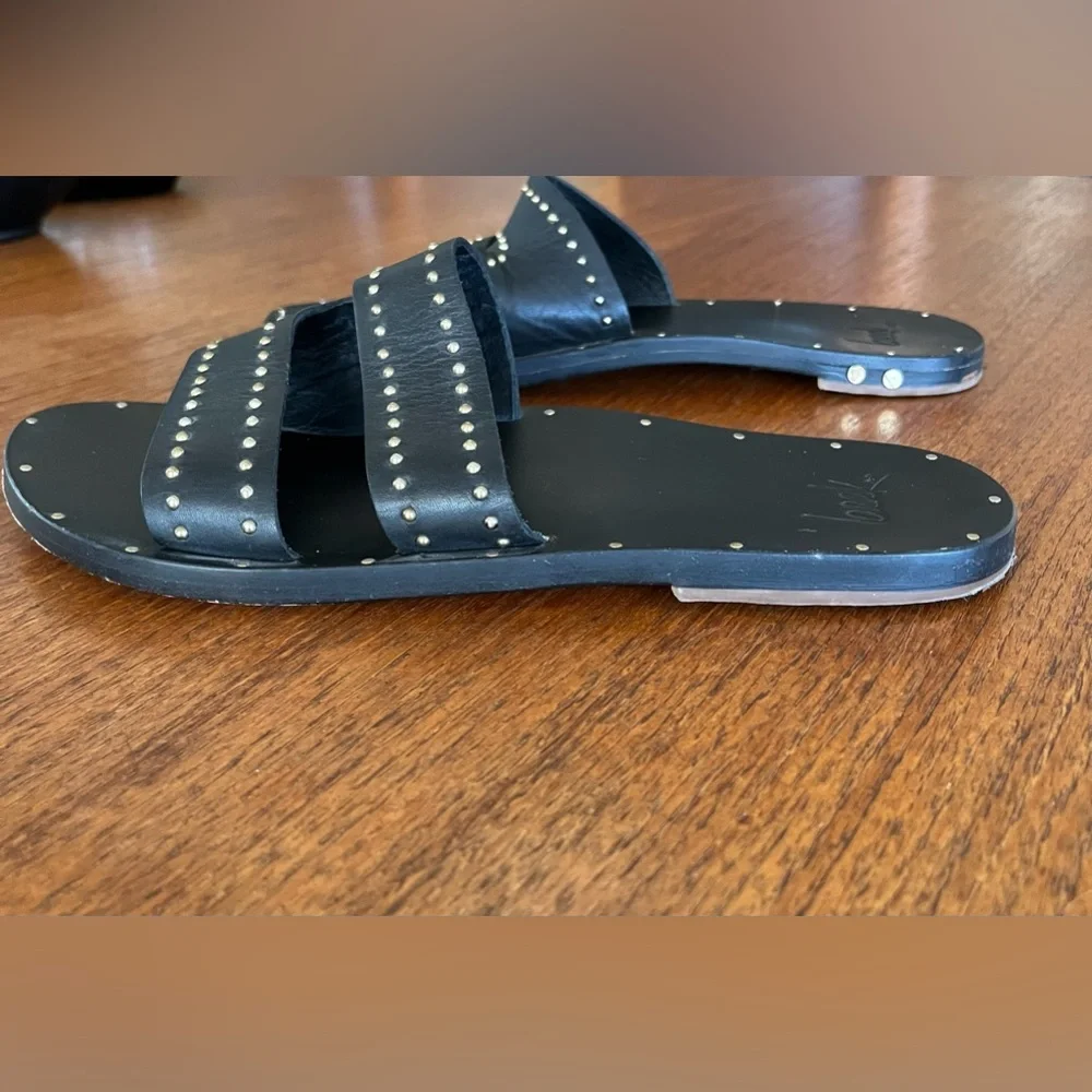 Beek sandals. Size 7. Quality Black Leather w/ stud details. - Picture 3 of 6